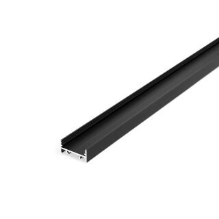 4 Meter LED Alu Profil Aufbau breit 01 schwarz eloxiert 30mm Serie Varia