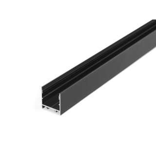4 Meter LED Alu Profil Aufbau breit 02 schwarz eloxiert 30mm Serie Varia