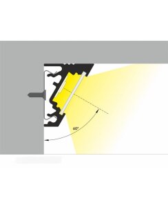 2 Meter LED Aluprofil Corner 30 Grad Weiss lackeriert ohne Abdeckung Serie M