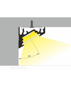 2 Meter LED Aluprofil Corner 30 Grad schwarz eloxiert ohne Abdeckung Serie M
