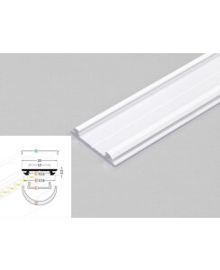 3 Meter LED Biegeprofil Flex weiß lackiert ohne Abdeckung Serie M