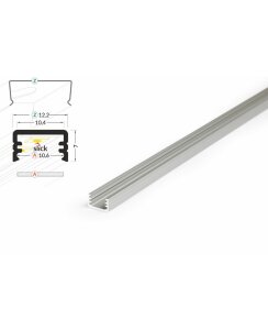 3 Meter LED Aluleiste Aufputz Mini 8mm Serie ECO natureloxiert silber