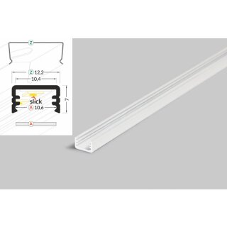 3 Meter LED Aluleiste Aufputz Mini 8mm Serie ECO weiß lackiert
