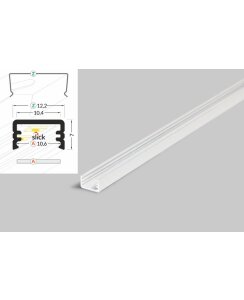 3 Meter LED Aluleiste Aufputz Mini 8mm Serie ECO weiß lackiert