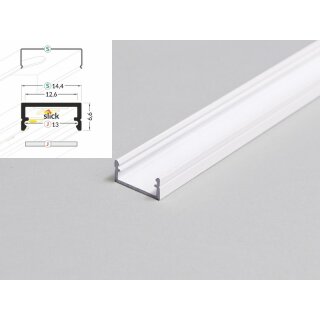 3 Meter LED Aluleiste Aufputz Flach weiß 12mm Serie ECO
