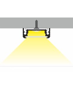 3 Meter LED Profil Aufputz Flach weiss lackiert ohne Abdeckung 14mm Serie L