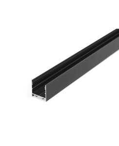 3 Meter LED Alu Profil Aufbau breit 02 schwarz eloxiert 30mm Serie Varia