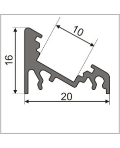 3 Meter LED Aluprofil Corner 30 Grad Weiss lackiert ohne...