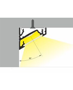 3 Meter LED Profil Corner 30 Grad schwarz eloxiert ohne Abdeckung 14mm Serie L