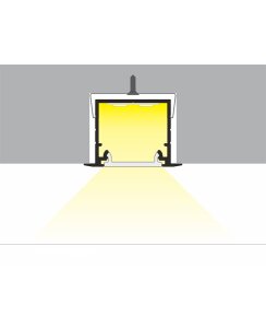 3 Meter LED Profil Einbau Tief weiß lackiert ohne Abdeckung 21mm Serie L