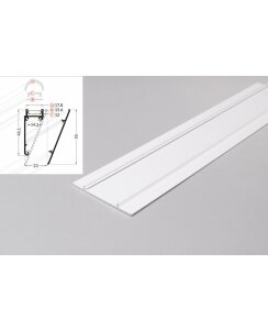 3 Meter LED Profil Wall 10mm -Frontblende weiß lackiert Serie M