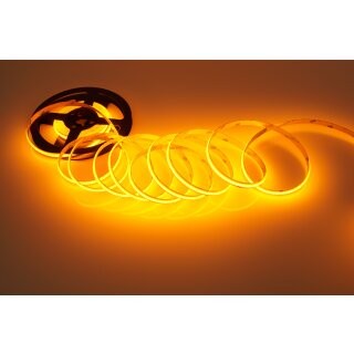 5 Meter COB LED Streifen 24V Amber Orange 11W & 480 Leds/M IP20