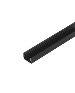 2 Meter LED Alu Profil Aufputz 14mm Serie ECO schwarz eloxiert