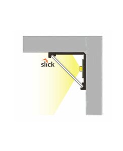 2 Meter LED Aluleiste Corner Duo Serie ECO weiß lackiert