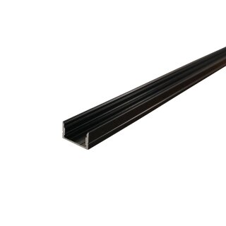 2 Meter Alu Profil Aufputz 20mm Serie Eco Plus schwarz