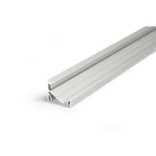 2m Aluminium Profil für LED 45 GRAD natureloxiert Abdeckung NEU