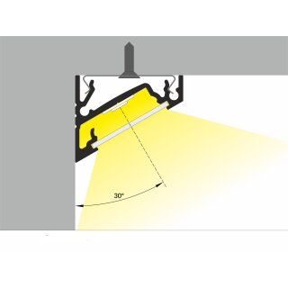 2 Meter LED Profil Corner 30 Grad schwarz eloxiert ohne Abdeckung 14mm Serie L