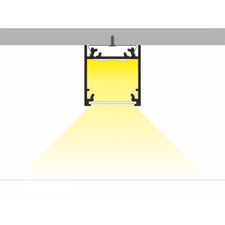 2 Meter LED Profil Aufputz Tief weiss lackiert ohne Abdeckung 21mm Serie L