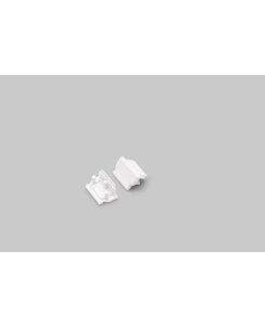 Endkappen 2er Set für weiß lackiertes Profil Einputz Flach