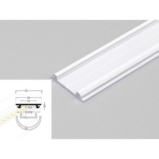 2 Meter LED Biegeprofil Flex weiß lackiert ohne Abdeckung Serie M
