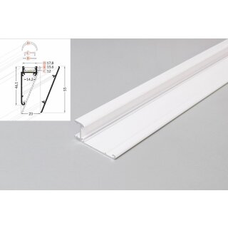 2 Meter LED Profil Wall 10mm -Wandmodul weiß lackiert Serie M