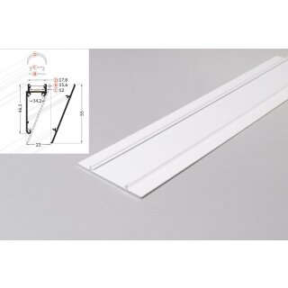 2 Meter LED Profil Wall 10mm -Frontblende weiß lackiert Serie M
