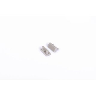 Endkappenset Schiebe-Klickabdeckung Typ J 2 Stück, LED Profil Aufputz Flach 12mm Serie ECO Silber