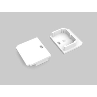 Endkappen 2er Set für LED Profil Einputz Tief weiß 21mm Serie L