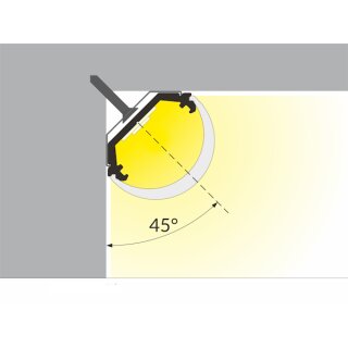 4 Meter LED Aluprofil Corner X 45 Grad silber ohne Abdeckung Serie ECO