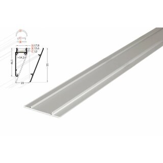 4 Meter LED Profil Wall 10mm -Frontblende natureloxiert silber Serie M